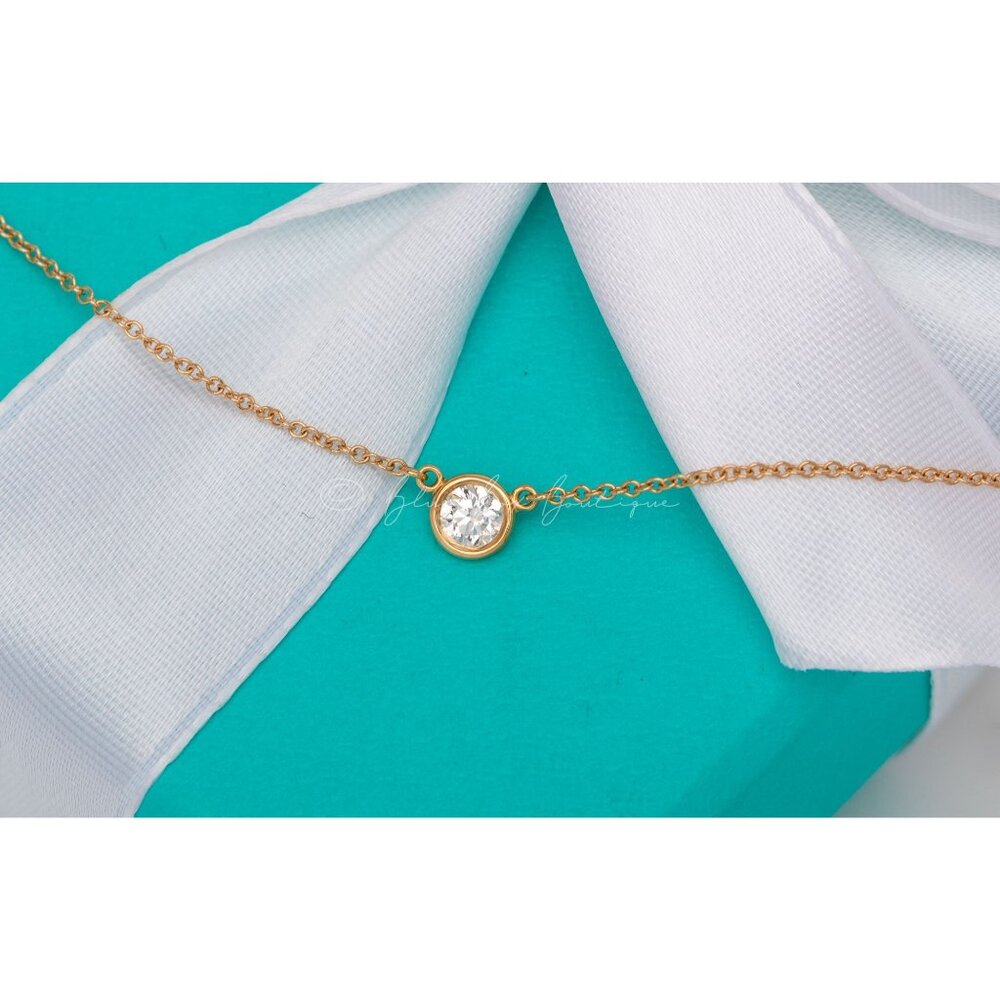 Tiffany & Co. Elsa Peretti “Diamonds By The Yard” Necklace 18k Yellow Gold 0.30 - Picture 8 of 10